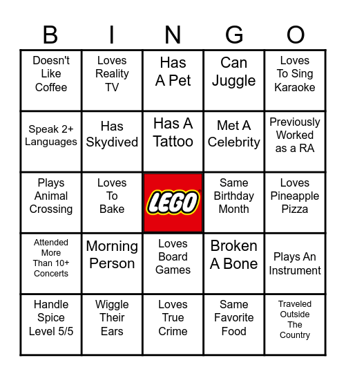 ResLife Professional Staff Bingo Card