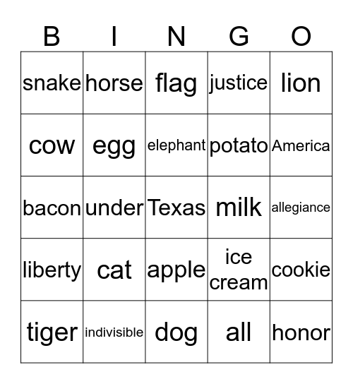Sign Language 2 Bingo Card