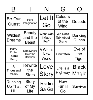 Symphony of Stories Bingo Card