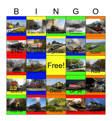The Black River and Western Railroad and other Holiday Themed Trains that I can ride with PWP besides the Niabi Zoo one day Bingo Card