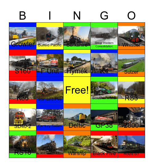 The Black River and Western Railroad and other Holiday Themed Trains that I can ride with PWP besides the Niabi Zoo one day Bingo Card