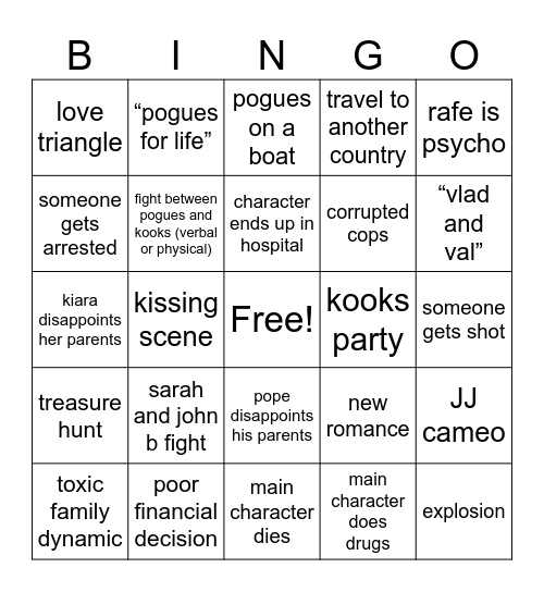 obx season 5 Bingo Card