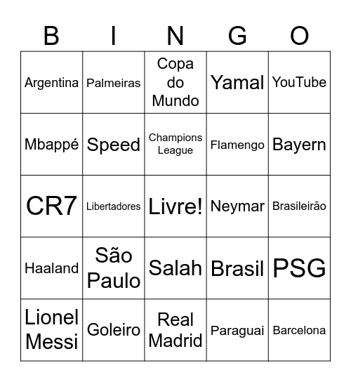Vídeo YouTube Bingo Card