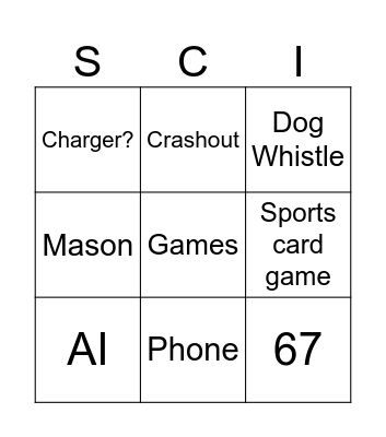 Science Bingo Card