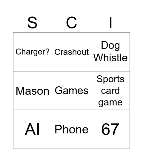 Science Bingo Card