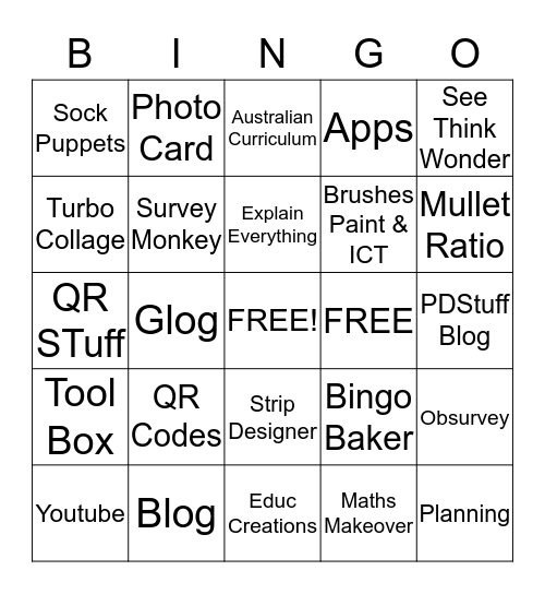Ipad Bingo Card