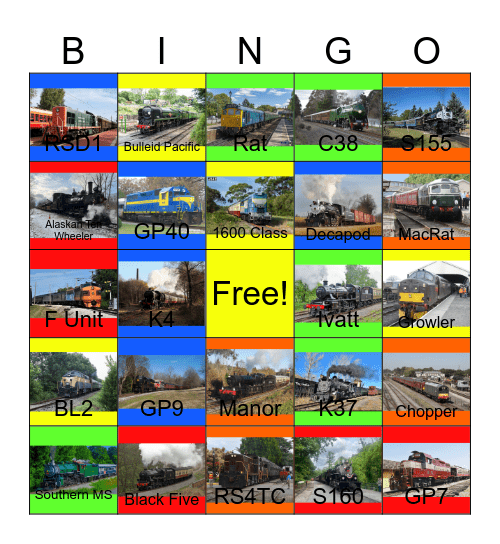 The Great Smoky Mountains Railroad and other Day Out with Thomas events that I can ride with PWP besides the Niabi Zoo one day Bingo Card