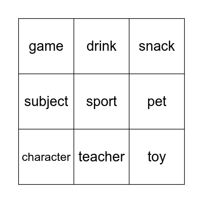 Which ___ do you like best? Bingo Card