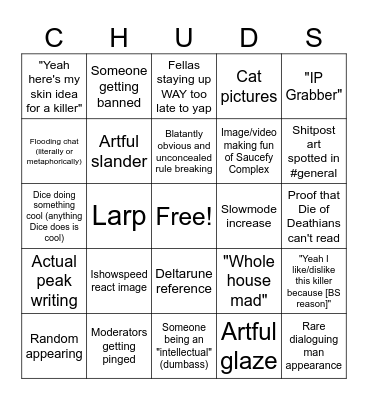 Saucefy Complex Bingo Card