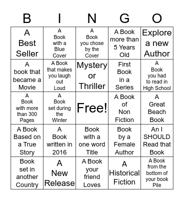 D A HURD BOOK BINGO Card