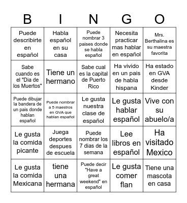 Encuentra a Alguien Que.... Bingo Card