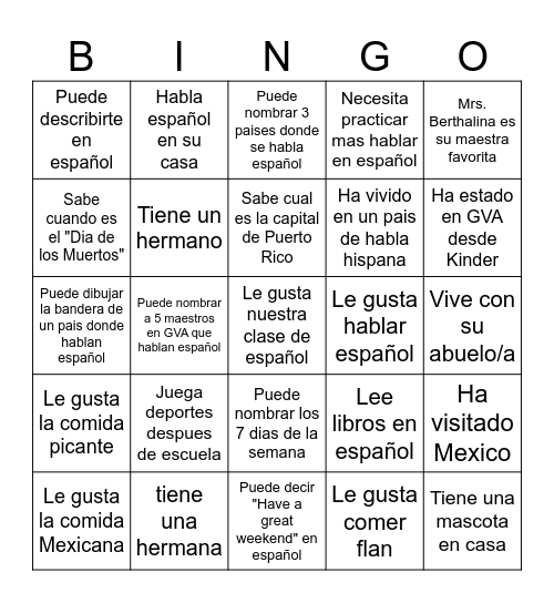 Encuentra a Alguien Que.... Bingo Card