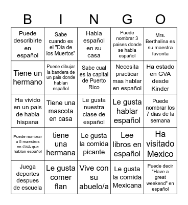 Encuentra a Alguien Que.... Bingo Card