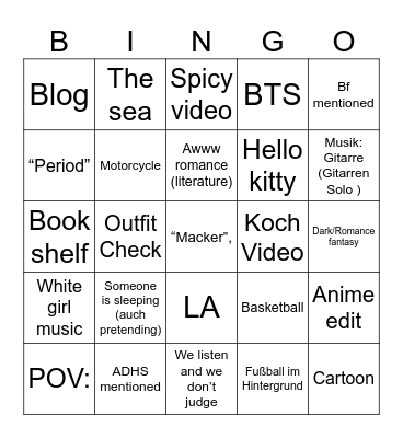 Leticia FY Bingo Card
