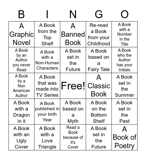 D A HURD BOOK BINGO Card