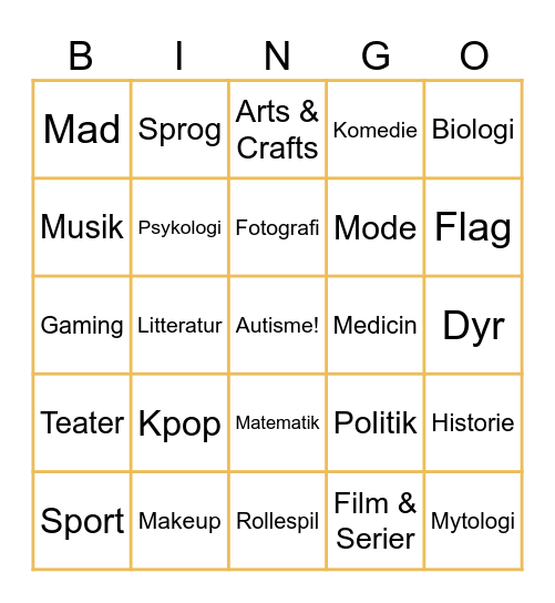 Interesse Bingo per Linnea Bingo Card