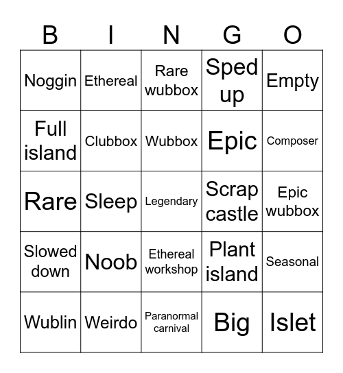 Msm Bingo Card