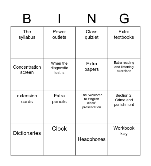 Where can you find... Bingo Card