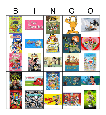 Cartoons Bingo Card