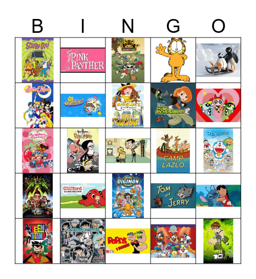Cartoons Bingo Card