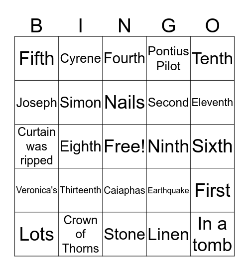 SFXC Lent Bingo Card