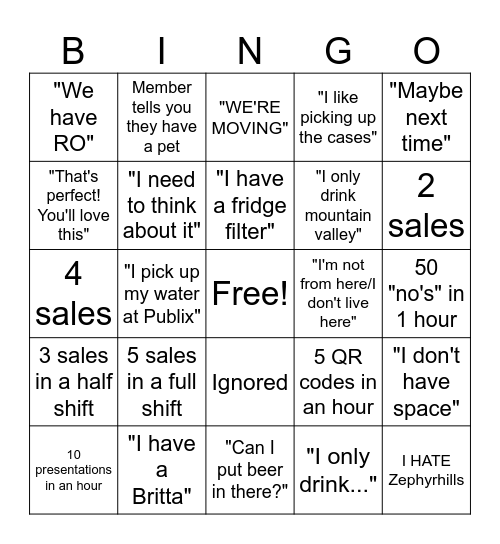 PRIMO BINGO Card