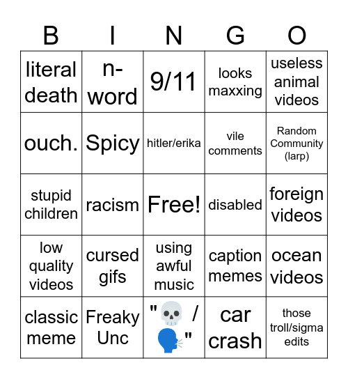 instagram reels bingo Card