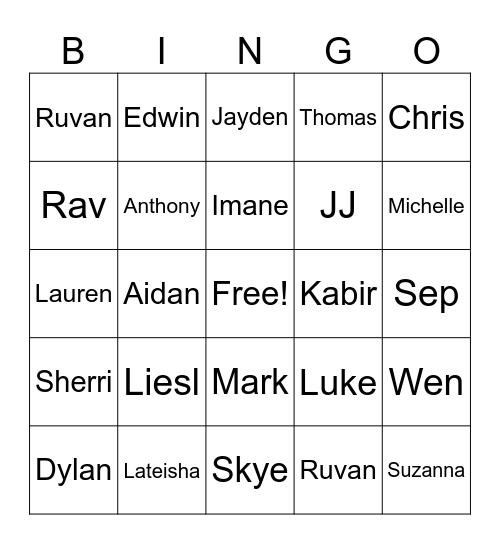 Guess Who Baby Addition Bingo Card