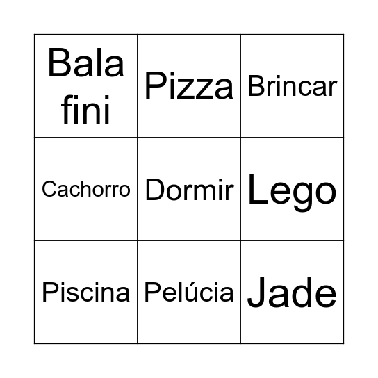 Bingo da Alicia Bingo Card