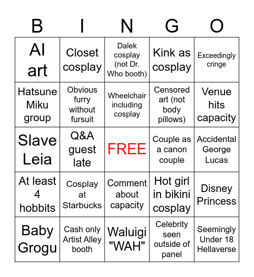 FanEXPO 2026 Bingo Card