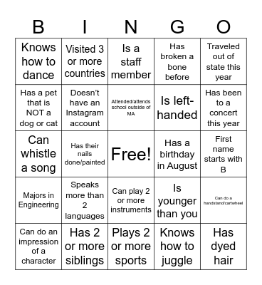 BCKEC Find Someone Who… Bingo Card
