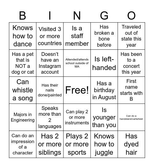 BCKEC Find Someone Who… Bingo Card