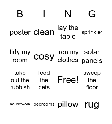 Home sweet home Bingo Card