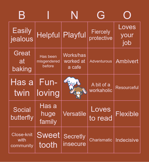 TAOHK&I Kinnies - Sugarbunnies Bingo Card