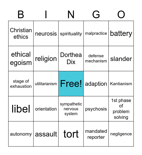 Know Your Lingo Bingo Card