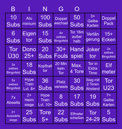 DFB-Pokal - KONFERENZ Bingo Card