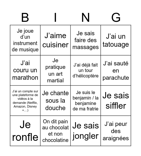 A la découverte de mes collègues ! Bingo Card