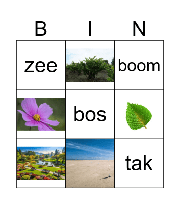 Natuur Bingo Card