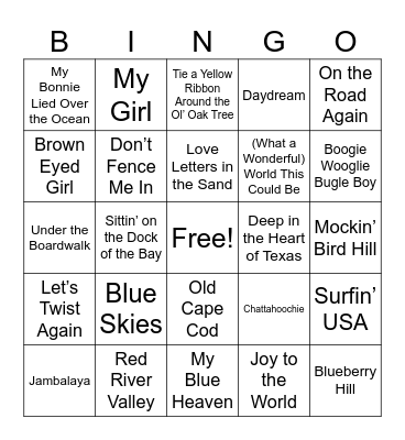 Hot August Night Bingo Card