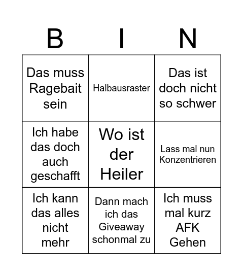 Leroy Wutköder Bingo - Hüter Event Edition Bingo Card