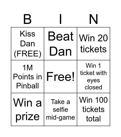 Funland Bingo Card