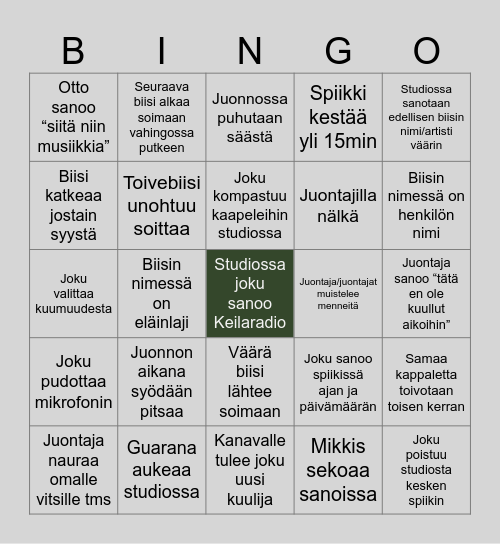 17v. KeilaBingo Card