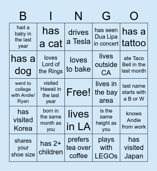 BABY BOONE SHOWER BINGO Card