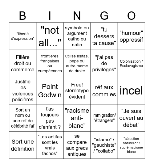 Bingo Facho Bingo Card
