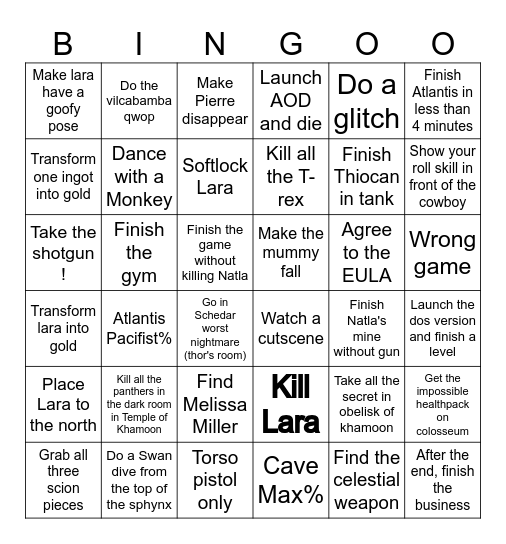 BINGO TR1 Bingo Card