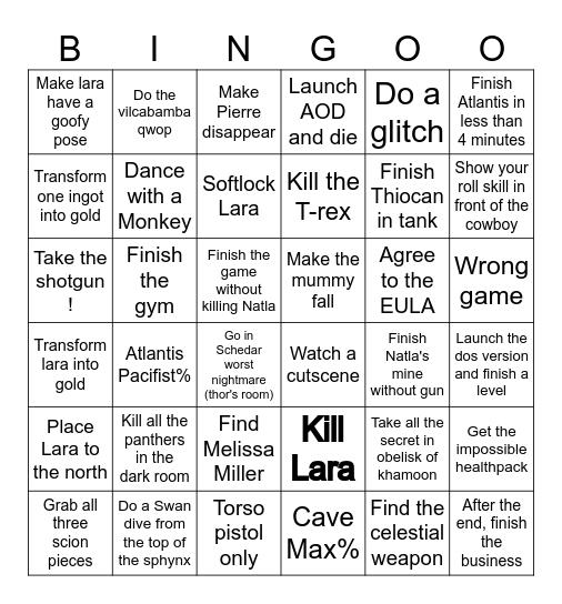 BINGO TR1 Bingo Card