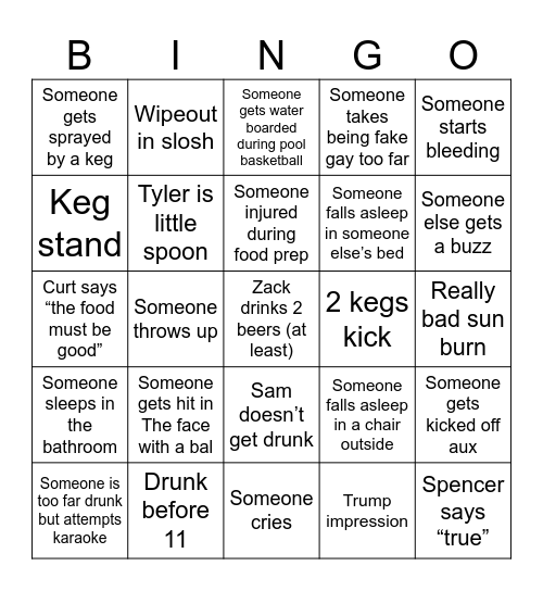 Barnes Bingo Card