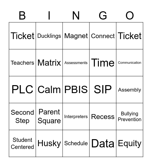 GH Workshop Kick-Off Bingo Card