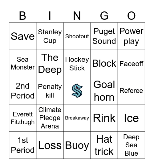 Kraken Krew Draft Bingo Card