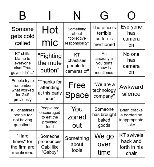 G4S Way Ahead Bingo Card